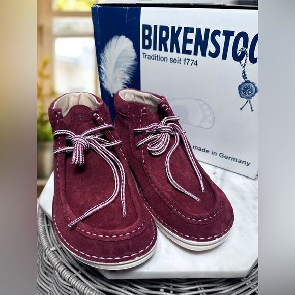BIRKENSTOCK Leather Pasadena High Ankle Booties Chukkas EU 38 Womens 7 Mens 5 - Picture 1 of 12